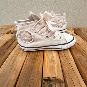 Converse Chuck Taylor All Star Toddler Pink Ruffle Ribbon High Top Shoes Size 10